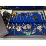 Canteen of miscellaneous costume jewellery together with a box of jet jewellery etc