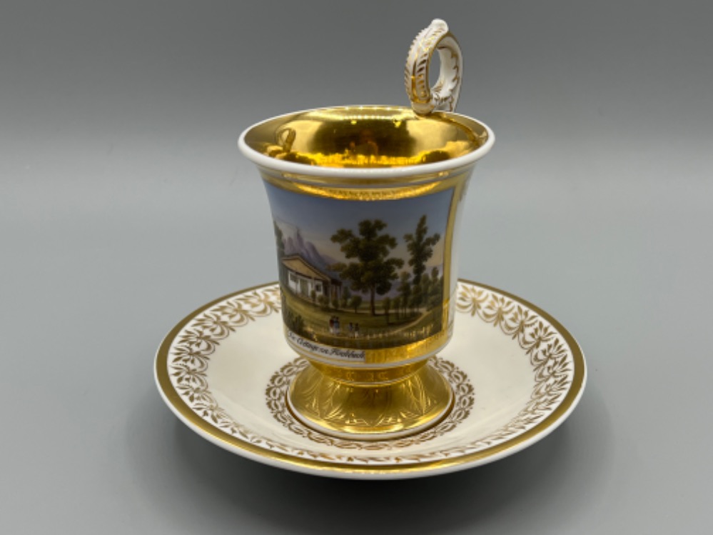 Beautiful CUP AND SAUCER, KPM 1845-1870 Königliche Porzellan-Manufaktur Berlin, in good condition