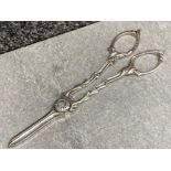 Pair of Hallmarked Birmingham silver 1870 grape scissors, 84.2g