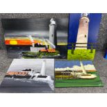 4x acrylic paintings on boards, St.Mary’s Lighthouse, all signed by local artist Brian P.Simister