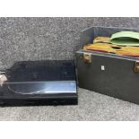 Goodmans Delta 901P turntable with case of mixed vintage records