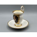 KPM Berlin cup and saucer with portrait 1962-1992 in good condition