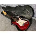 Sunn “mustang” electric guitar & protective carry case