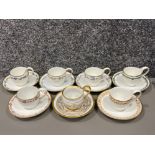 KPM antique various cups and saucers x7 dated 1786-1800