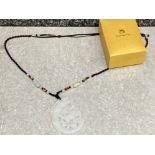 Jade dragon pendant & corded necklace, in original box