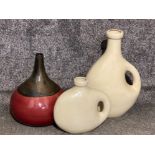 3x large contemporary vases - Heights 31, 40 & 52cm