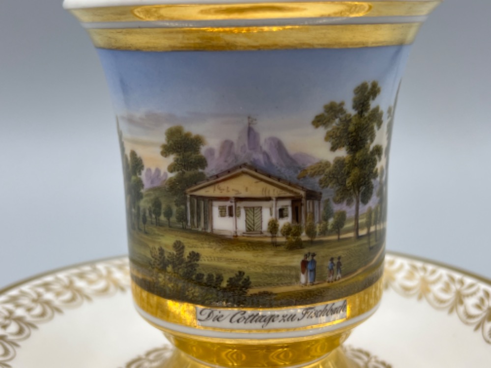 Beautiful CUP AND SAUCER, KPM 1845-1870 Königliche Porzellan-Manufaktur Berlin, in good condition - Image 2 of 6