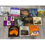 Total of 12 vinyl record box sets including Mozart Don Giovanni, Beethoven symphonies, Don Carlo (