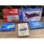 2x Revell military aircraft models - F-4F phantom II, F-15A Eagle plus one other model plane, also