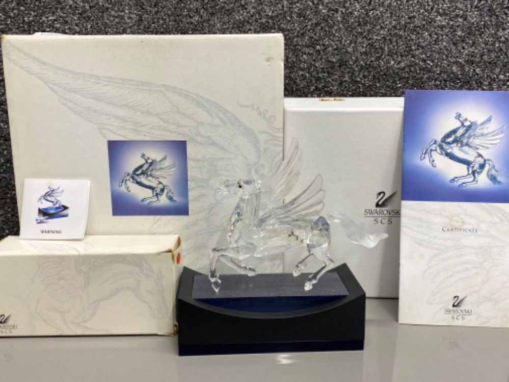 Swarovski Crystal mythical creature ornament “Pegasus” with genuine Swarovski stand, with boxes