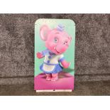 Vintage metal reversible Haven holiday character sign - greedy monkey & pink elephant, 46x85cm
