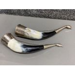 Pair of vintage Soviet drinking horns