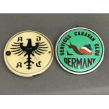 Scarce vintage Fattorini “Leyland” Lapel badge together with services caravan club Germany badge