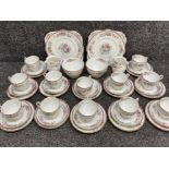 Total of 42 pieces of vintage Royal Grafton tea China (12 place setting)