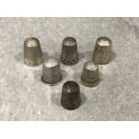 3 hallmarked silver thimbles Birmingham 1981 maker rubbed Chester marks rubbed and Birmingham 1907