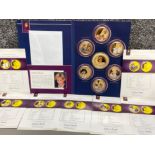 Princess Diana “The peoples princess” coin collection with certificates, includes 7x 24ct gold