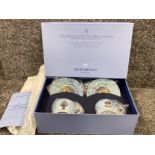 Wedgwood 4 piece cup & saucer boxed set, celebrating the Millennium
