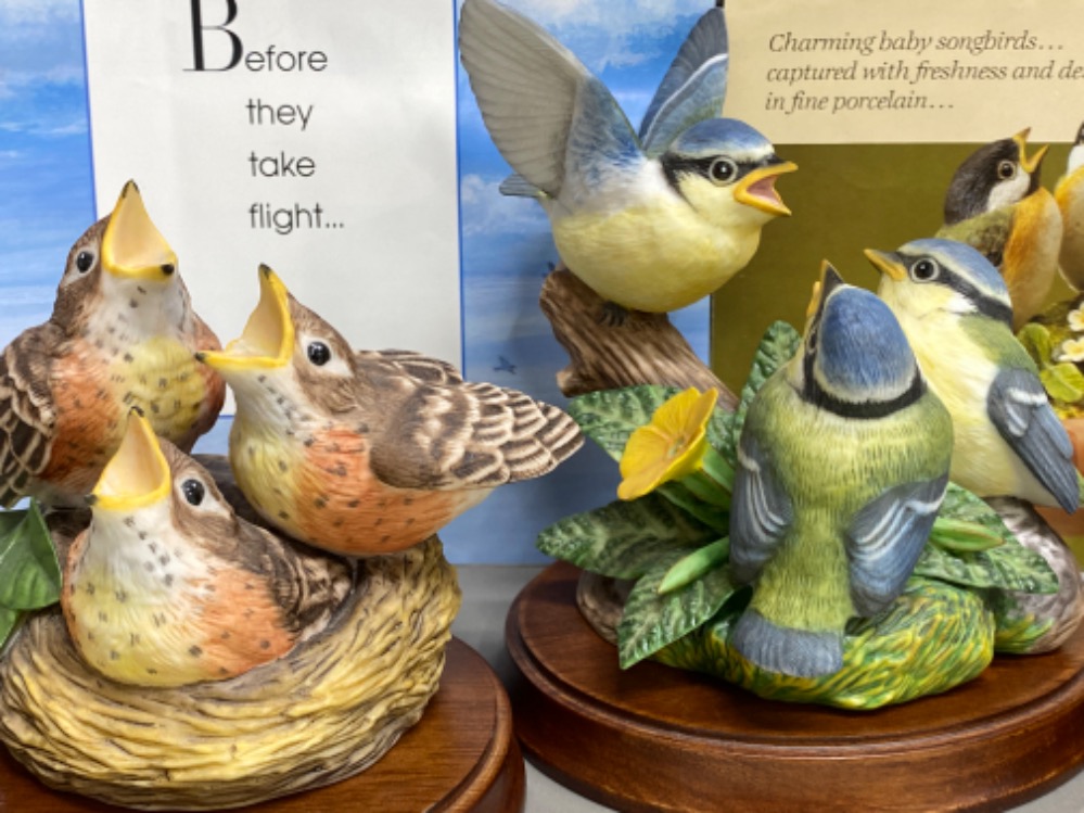 4x Franklin Mint “first flight” bird ornaments all with wooden plinths & certificates, by Peter - Image 2 of 3