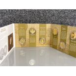 Heritage proof Historic sovereign collection coin set. Original pack contains 6x 24ct gold plated