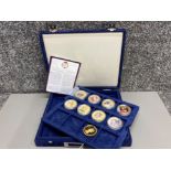 7 x 24ct gold plated $1 Cook Islands coins, celebrating The Royal wedding April 29th 2011 with COA