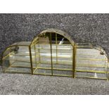 Franklin Mint brass & glass 3 section cabinet- 77.5x33cm