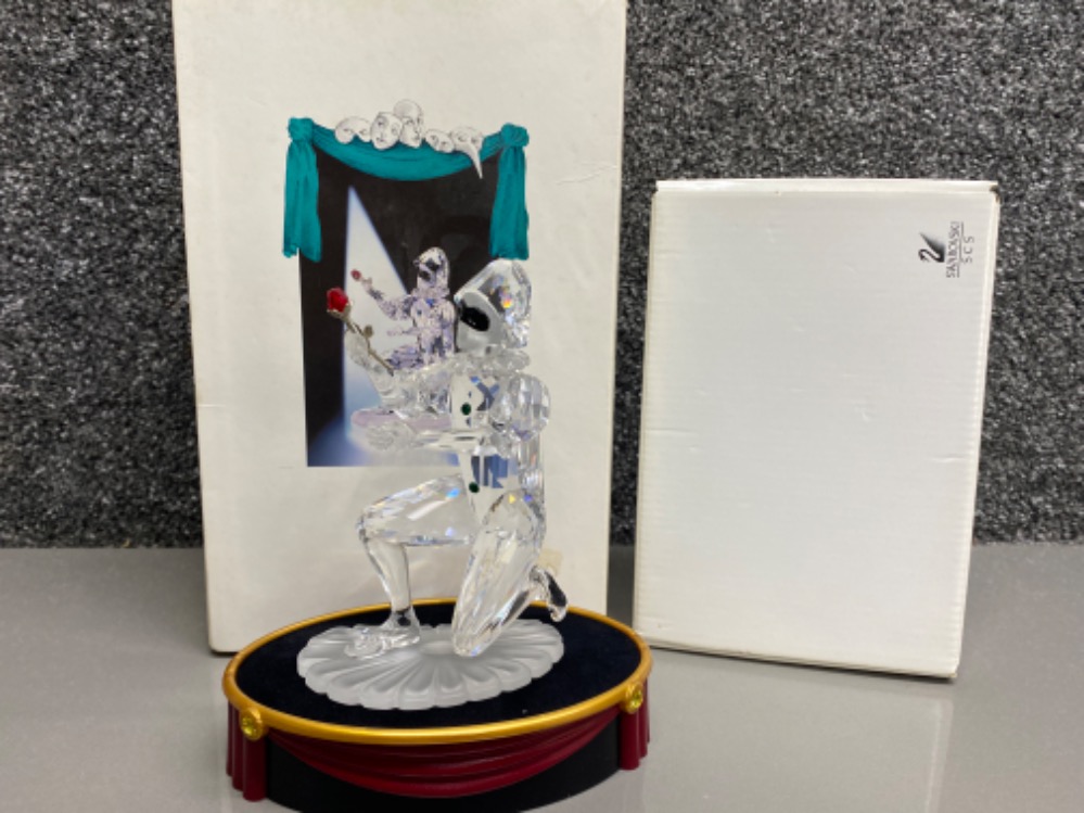 Swarovski Crystal glass ornament “Harlequin, Masquerade” with genuine Swarovski base, both with