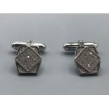 Pair of silver and cz cufflinks 8.23g gross