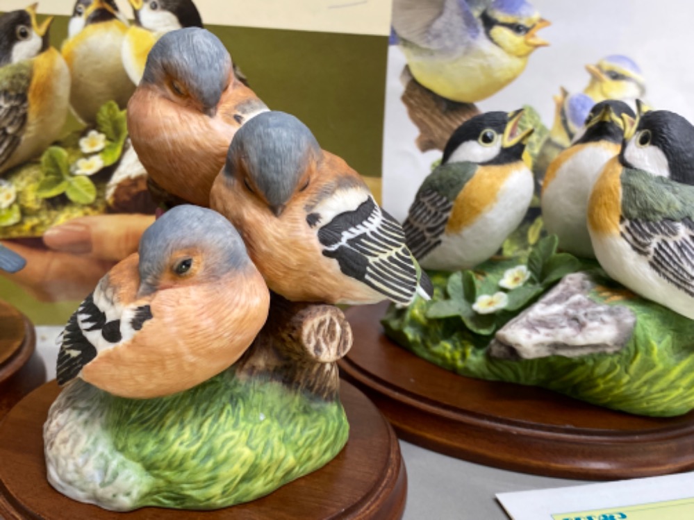 4x Franklin Mint “first flight” bird ornaments all with wooden plinths & certificates, by Peter - Image 3 of 3