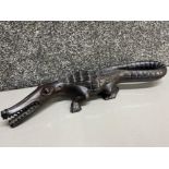 African ebony wood carving of a crocodile, 34.5cm length