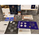 Selection of miscellaneous coin collection packs, including their finest hour & the battle of