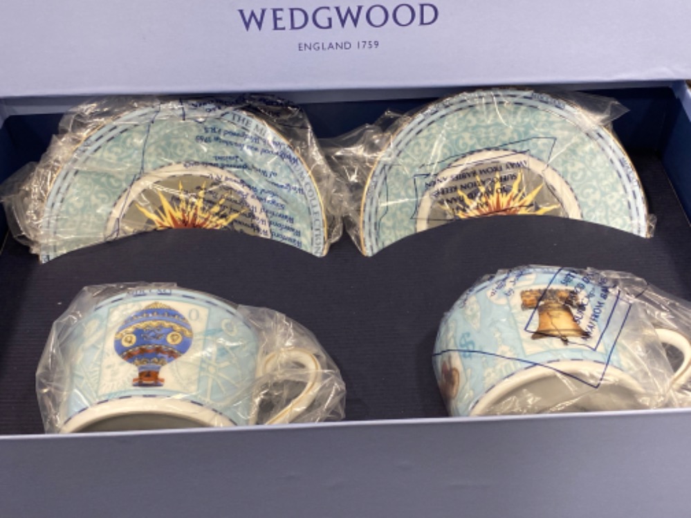 Wedgwood 4 piece cup & saucer boxed set, celebrating the Millennium - Image 2 of 2