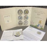 The tale of Peter Rabbit 6x silver plated commemorative picture coin collection Beatrix potter -