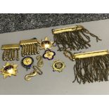 Collection of Vintage gilt Masonic Badges etc