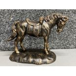 Cast metal horse ornament - Height 15cm x 20cm Length