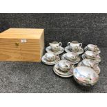 Oriental 23 piece tea service together with vertice vina ventisquero wine box