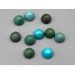 10x Turquoise Cabochon Round 3.5mm Stones, different shades