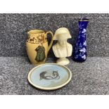 Lot comprising of 4 different items includes Royal Doulton pitcher jug “coachman” together with