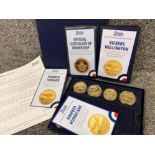 4x 24ct gold plated Royal Airforce themed coins, all part of the Westminster collection with