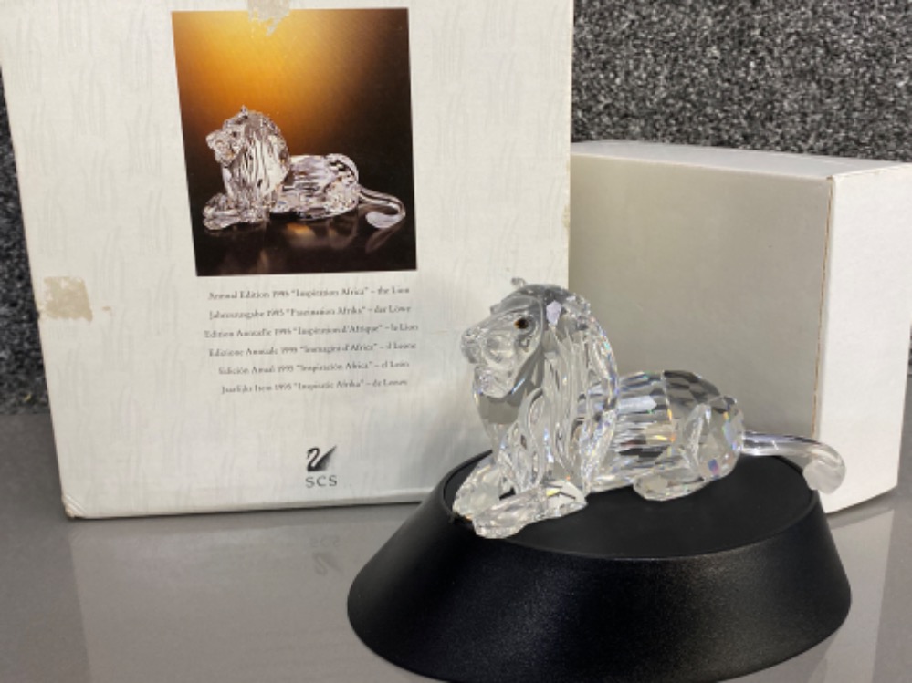 Swarovski Crystal glass ornament “the Lion” from the inspiration Africa 1993-1995 collection, with