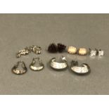 6 pairs of silver earrings 7.66g gross