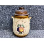Vintage West German lidded Rumtopf twin handled pot, height 29cm