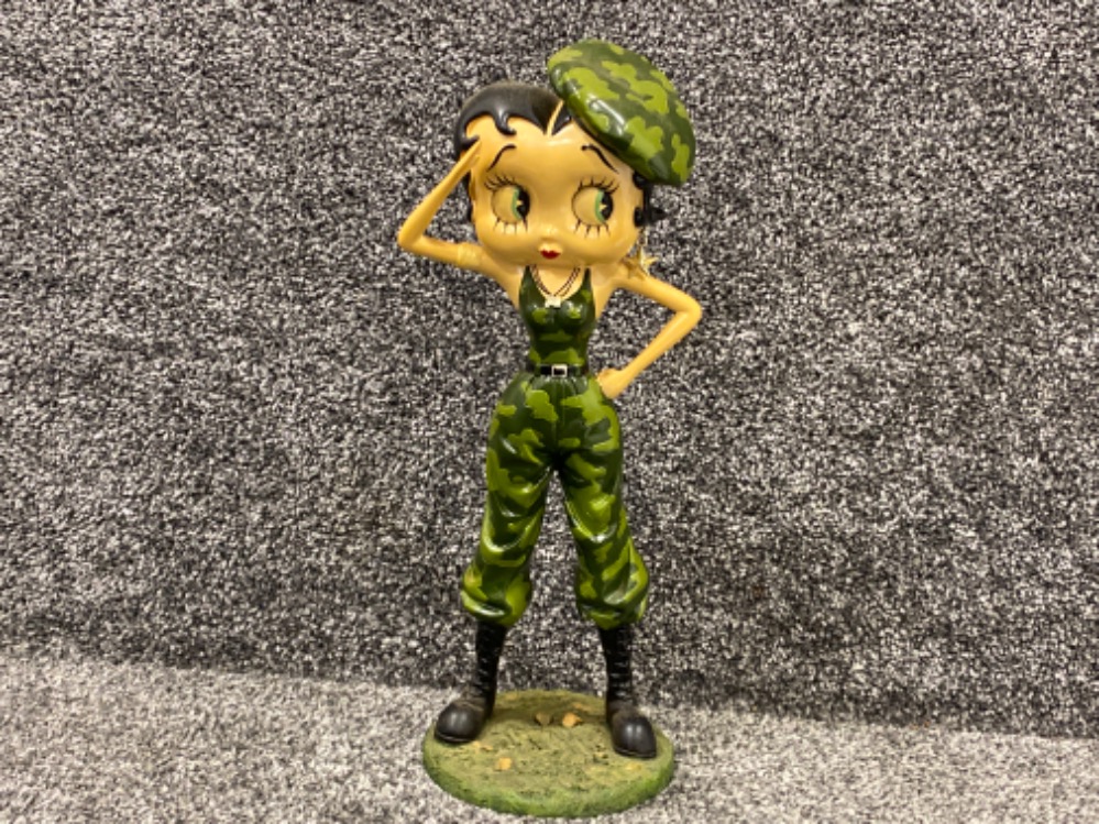 Vintage resin Betty Boop figurine “army commando”, Height 33cm