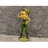 Vintage resin Betty Boop figurine “army commando”, Height 33cm