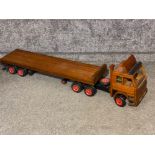 Large hand made wooden flatbed truck (Scania) 152x26cm