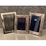 3x vintage Silver plated picture frames (2x matching)