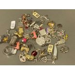 Large job lot of brand new ex display silver charms & rings, 156.8g