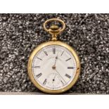 Gents gold American Waltham pocket watch (tests at 12k)