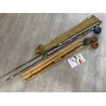 Bundle of fly fishing rods & reels including J.Walker Newcastle