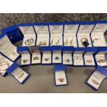Job lot of 19x Brand new ex-display silver jewellery items with original boxes, including rings,