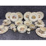 25 pieces of vintage Royal Doulton “bunnykins” China includes cups, saucers, plates & bowls etc